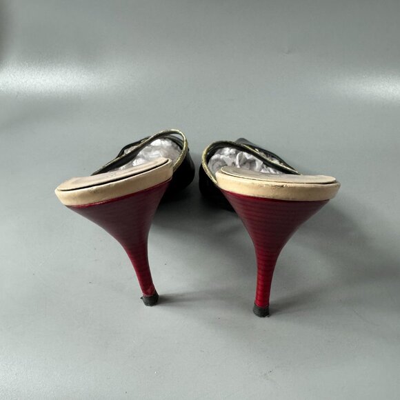 Alain Tondowski Paris Black Leather Pointed Toe Heels, Size 39 - Picture 6 of 13